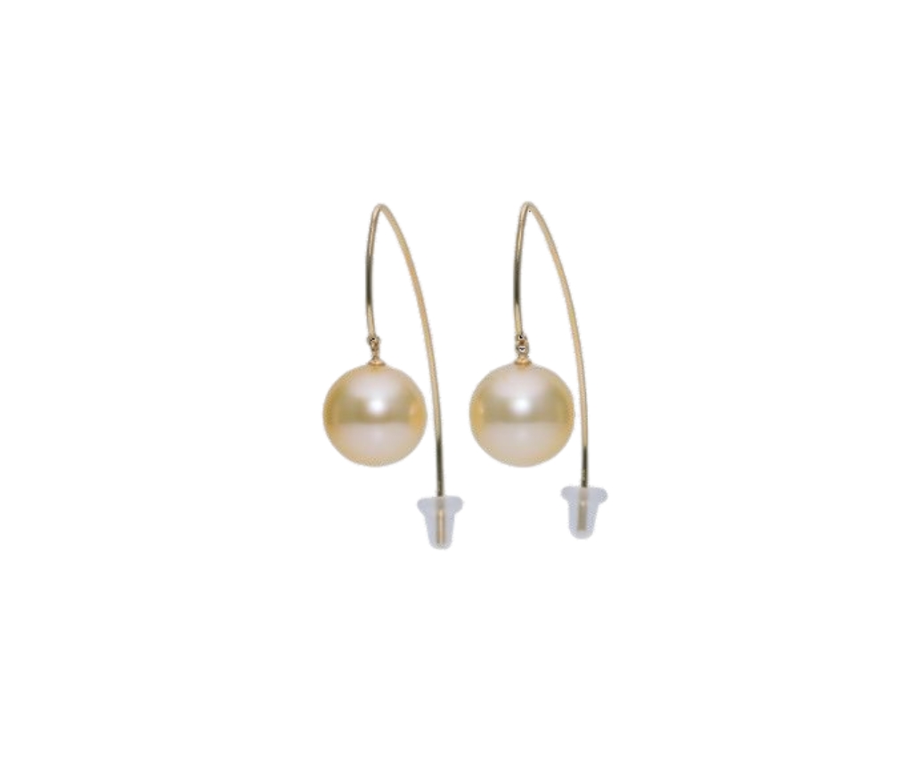 K18 Golden South Sea Pearl Earrings